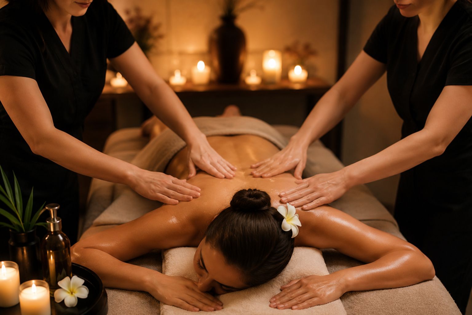 4 hand massage therapy